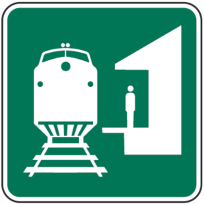 train platform sign