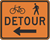 Bicycle Pedestrian Detour Left Sign 30"x24"