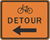 Bicycle Detour Left Construction 30"x24"