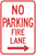 No Parking Fire Lane with Right Arrow