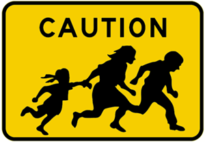 illegal immigrant crossing sign